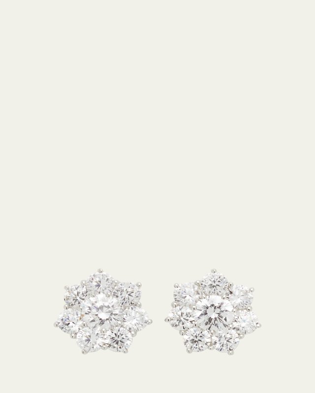 Flower CZ Crystal Stud Earrings
